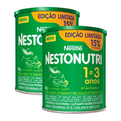 Kit 2 Fórmula Infantil Nestonutri 1+ 800g 