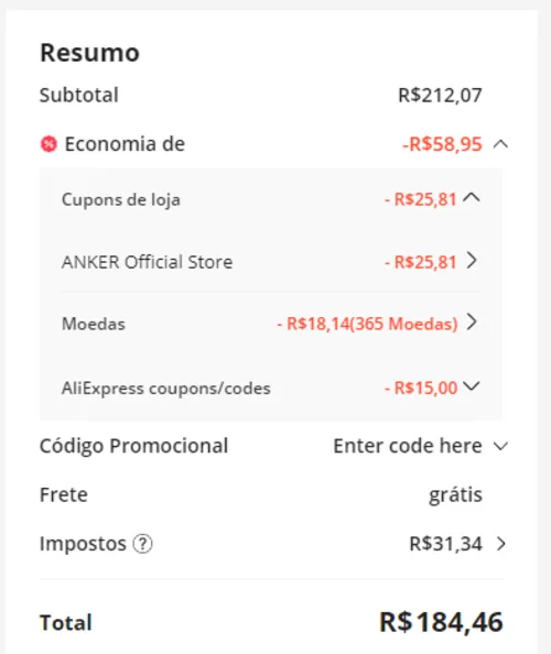 Imagem na descrição da promoção