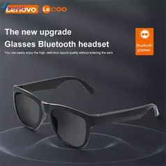 Oculos Lenovo Lecoo de Sol Polarizado com Fone De Ouvido Bluetooth 5.0 Anti Luz Azul Sem Fio 