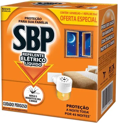 [Prime] Repelente Elétrico Líquido 45 Noites Kit Com Aparelho e Refil, SBP | R$ 11