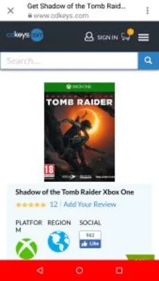 Shadow of the Tomb Raider Xbox One | R$51