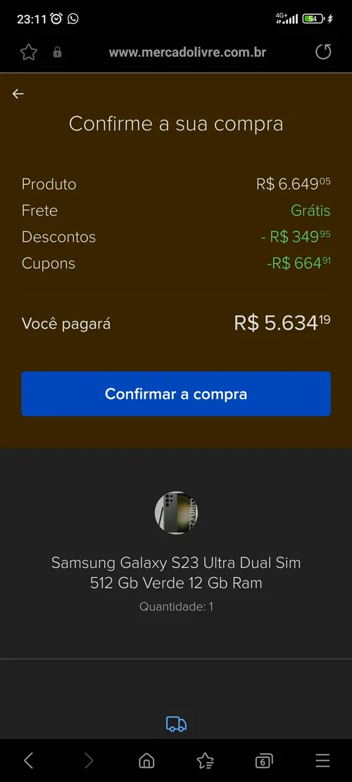 Imagem na descrição da promoção