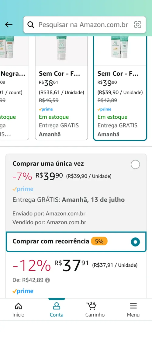 Imagem na descrição da promoção