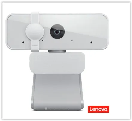 Webcam Lenovo 300 Full HD Com 2 Microfones Integrados 1080p 30fps USB Cinza Claro GXC1B34793