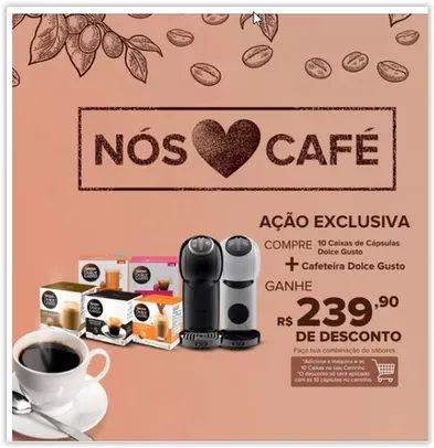 Leve 10 Caixas Dolce Gusto  + 1 Cafeteira Dolce Gusto 