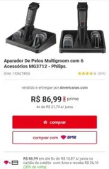 [Primeira compra/30% AME] Aparador De Pelos Multigroom com 6 Acessórios MG3712