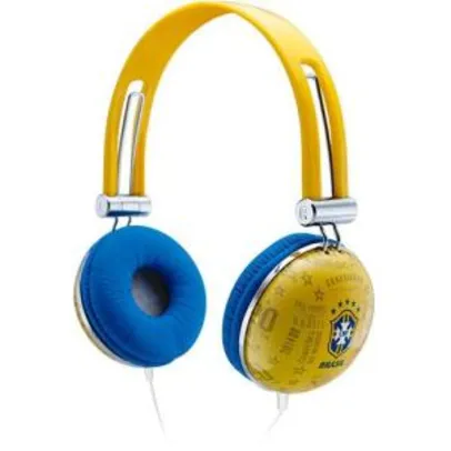 Fone de Ouvido Waldman Headphone Azul e Amarelo Soft Gloves