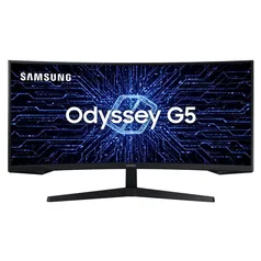 Monitor Gamer Curvo Samsung Odyssey 34 Polegadas ultra WQHD, 165Hz, 1ms, HDMI, DP, Freesync, G5