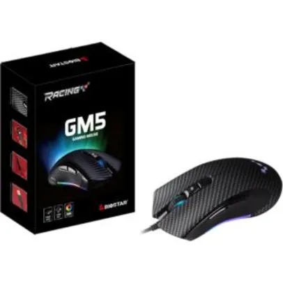 Mouse Gamer Biostar Racing GM5 RGB, 7200 DPI, 8 Botões, Black | R$90