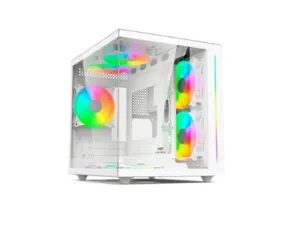 Gabinete Gamer C3Tech Gaming Aquarius MT-G810WH, Mini Tower, Micro ATX, Lateral em Vidro Temperado, Branco - MT-G810WH