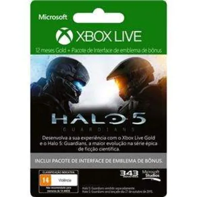 [PontoFrio] Xbox Live 12 Meses + DLC para Halo 5: Guardians