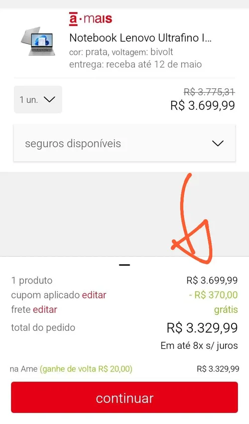 Imagem na descrição da promoção