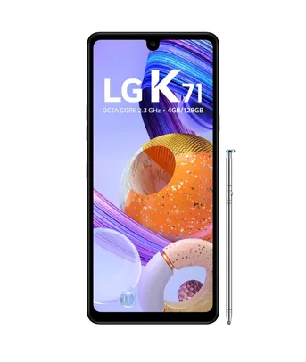 Smartphone LG K71 Branco 128GB, Tela de 6.8”, Câmera Traseira Tripla