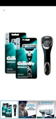 [MagaluPay R$18] Kit 2 Aparelhos de Barbear Gillette Mach3 + Porta Aparelho R$28