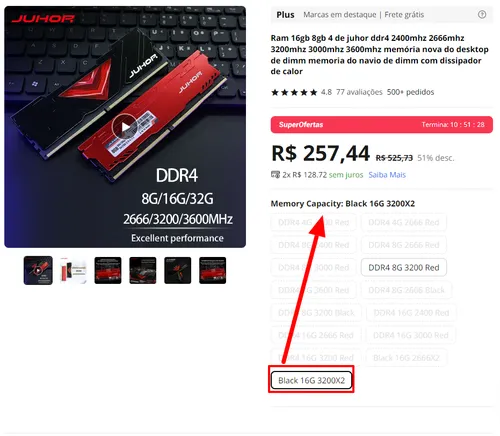 Imagem na descrição da promoção