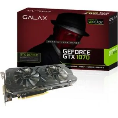 Placa de Vídeo VGA NVIDIA Galax GEFORCE GTX 1070 EX 8GB GDDR5 256Bit PCI-E 70NSH6DHL4XE