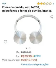 Fones de ouvido, oex, hs208, microfones e fones de ouvido, branco