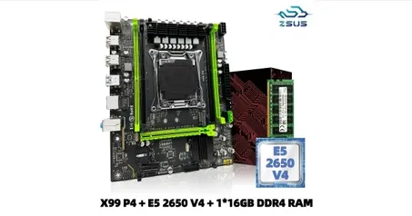 Kit Xeon placa mãe x99+ processo E5 2650V4, +16 GB RAM DDR 4