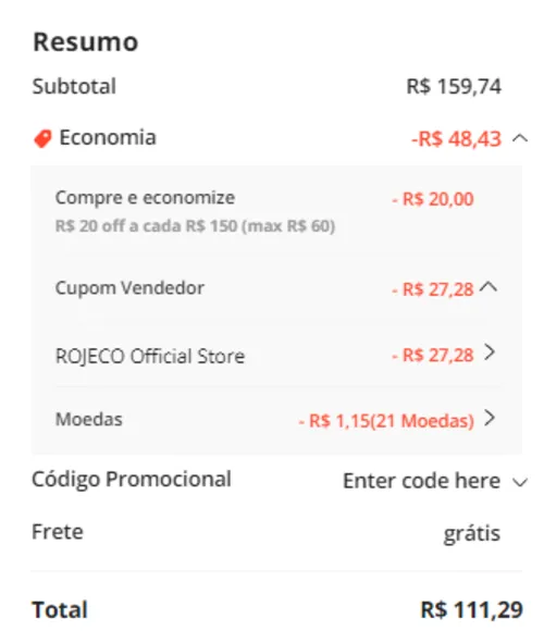 Imagem na descrição da promoção