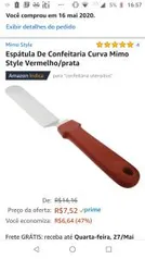 [Prime] Espátula De Confeitaria Curva Mimo Style Vermelho/prata