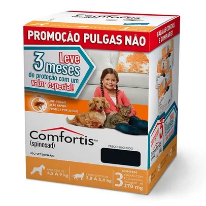 Combo Comfortis Antipulgas Cães E Gatos 270mg C/3 Unidades