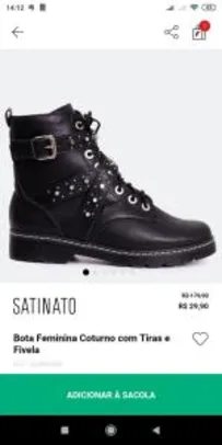 Bota Coturno Feminina Satinato | R$30