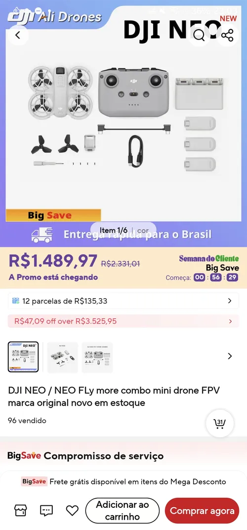 Imagem na descrição da promoção