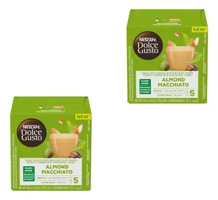 Kit 2 Caixas Almond Macchiato Nescafe Dolce Gusto Vegano