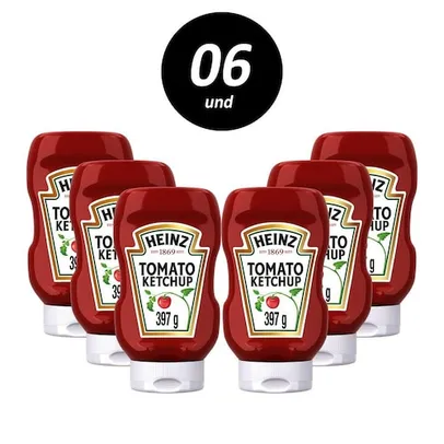 Kit com 6 Ketchup Heinz Tradicional 397g