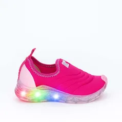 Tênis Infantil Led Feminino Kidy Light Comfort Pink e Rosa