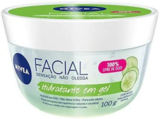 NIVEA Hidratante em Gel Facial 100g Ácido Hialurônico | R$18