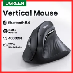 [Taxa inclusa/G. Pay] Mouse Vertical Ugreen Bluetooth e 2.4G - Conecta 3 dispositivos em simultâneo