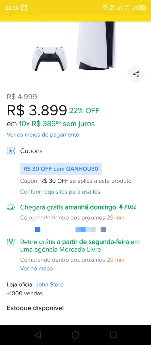 Imagem na descrição da promoção