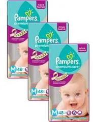 [Americanas] Kit Leve Mais Pague Menos - 3 Fraldas Pampers Premium Care Mega por R$ 124