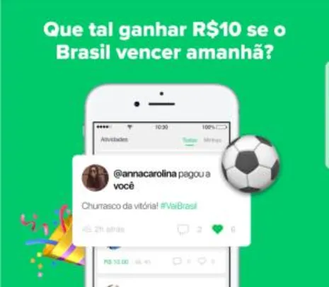 Ganhe R$10 no Picpay se o Brasil vencer !