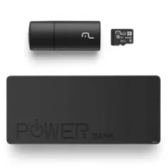 Kit Power Bank 4000mAh + Leitor de cartão USB + Cartão Micro SD classe 10 de 16GB Multilaser - MC220