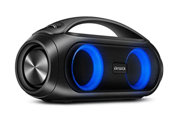 Caixa de Som Boombox AIWA Bluetooth IPX5, Luzes Multicores, com alça - AWS-BBS-02