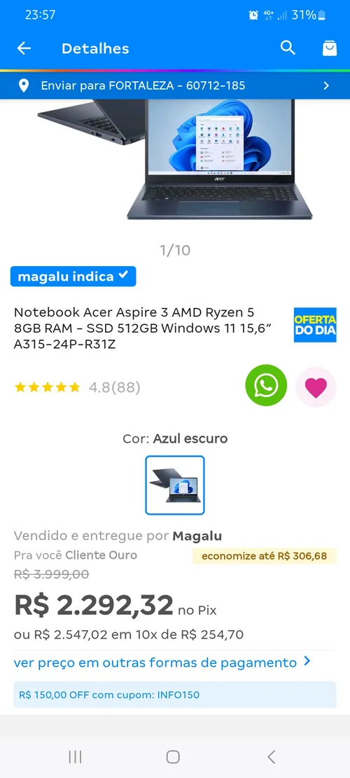 Imagem na descrição da promoção