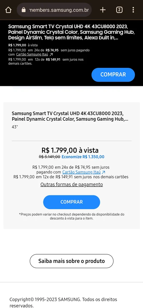 Imagem na descrição da promoção