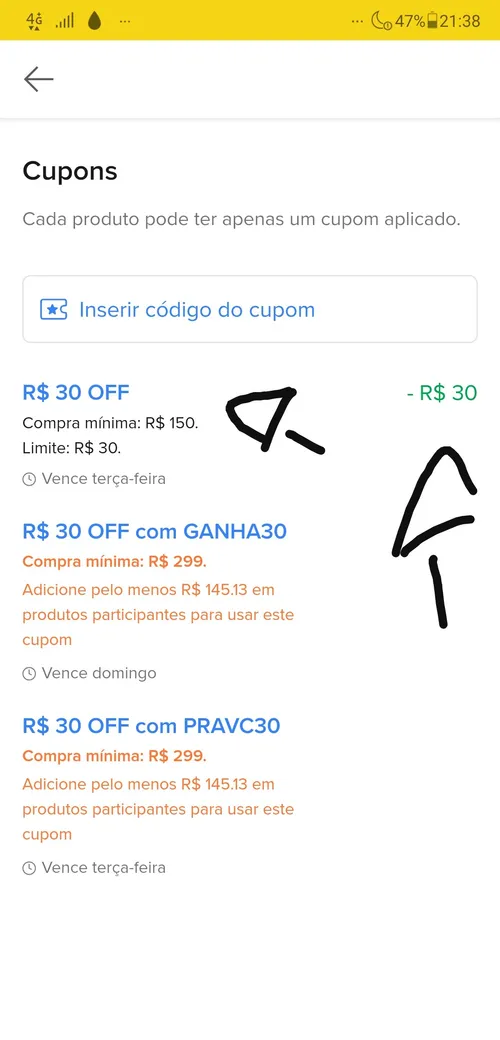 Imagem na descrição da promoção