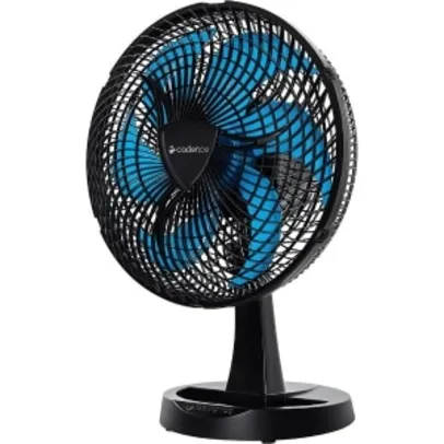 Ventilador Mesa Cadence New Windy, Preto/Azul, VTR560-127, 30CM, 6 Pás 3 Velocidade, 110V