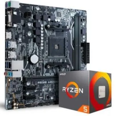 Placa-Mãe Asus Prime A320M-K, AMD AM4 + Processador AMD Ryzen 5 1600 - R$899