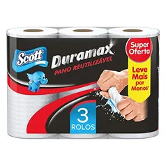 Pano SCOTT DURAMAX Rolo Multiuso - 174 panos, Scott Duramax, 3 rolos | R$26