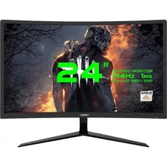 Monitor Gamer GameMax 24 Pol Curvo, Full HD, 144Hz, 1ms, Black, GMX24C144 | R$1.380