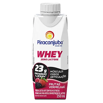 [REC+PRIME] Whey Zero Lactose Sabor Frutas Vermelhas Piracanjuba 250ml