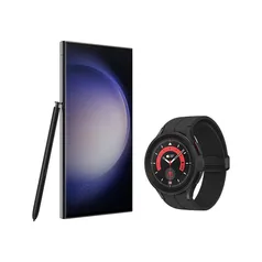 Kit Galaxy S23 U Preto (256GB) & Galaxy Watch5 Pro 45mm Preto