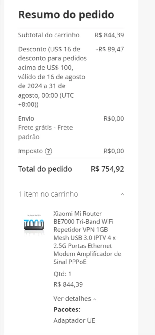 Imagem na descrição da promoção