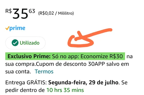 Imagem na descrição da promoção