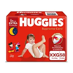 HUGGIES Fralda Supreme Care XXG 58 unidades, Cor: Vermelho