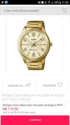 Relógio Casio Masculino Dourado Analógico MTP-VX01G-9BUDF - R$119